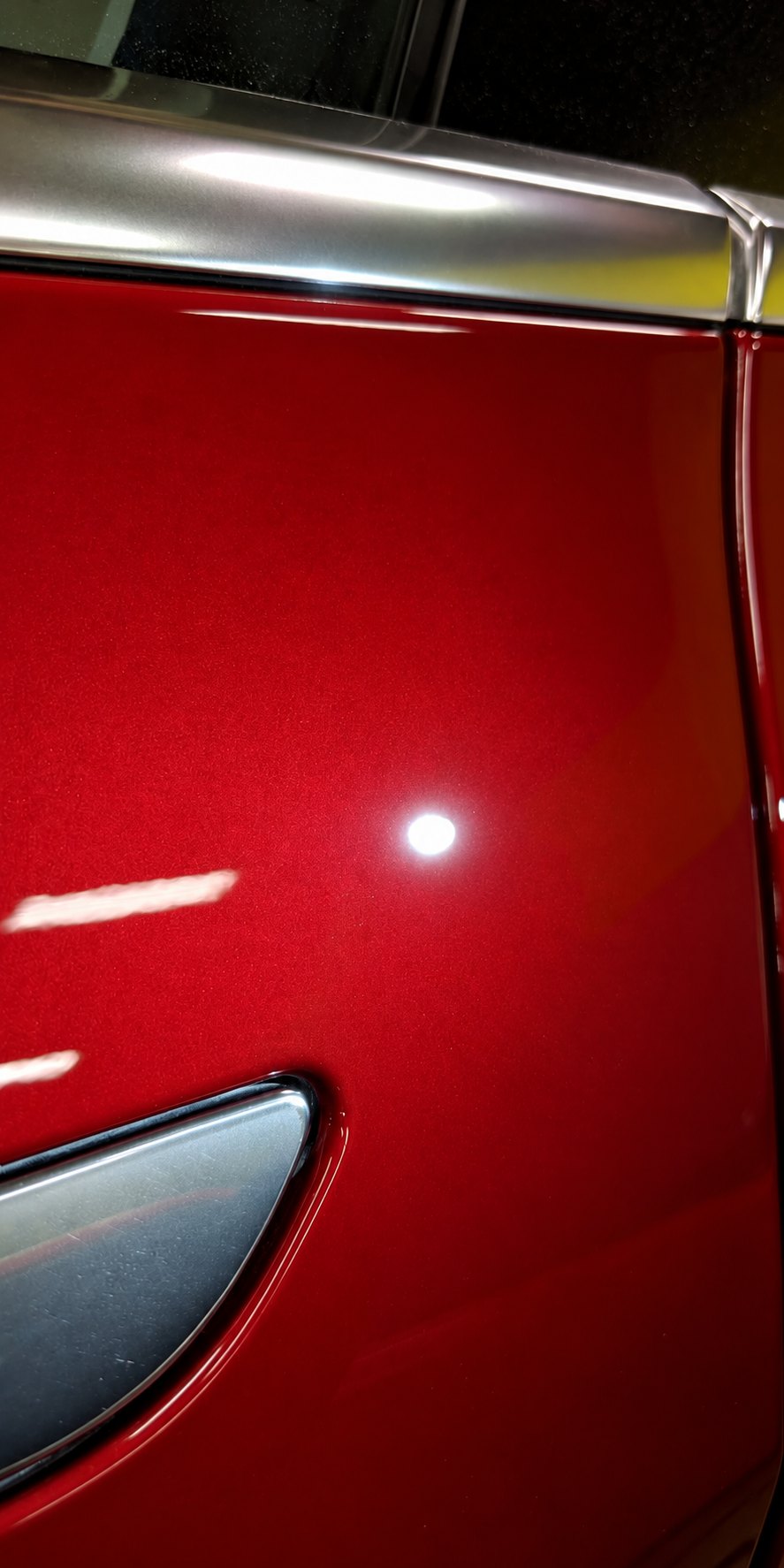 Red door after correction and coating
