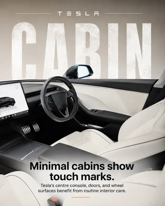 Tesla Model 3 - Minimal cabins show touch marks